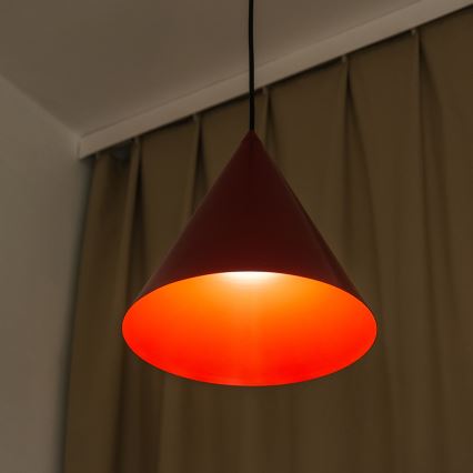 Lampada a sospensione con cavo ETNA II 1xE27/15W/230V diam. 25 cm rossa