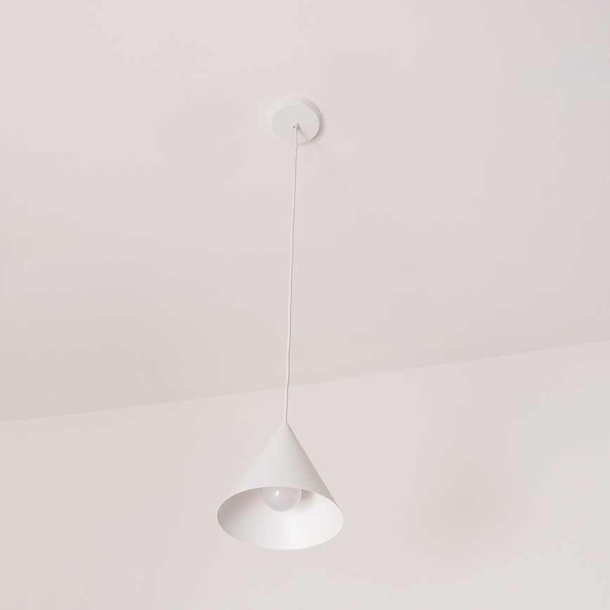 Lampada a sospensione con cavo ETNA II 1xE27/15W/230V Ø 18,5 cm bianca