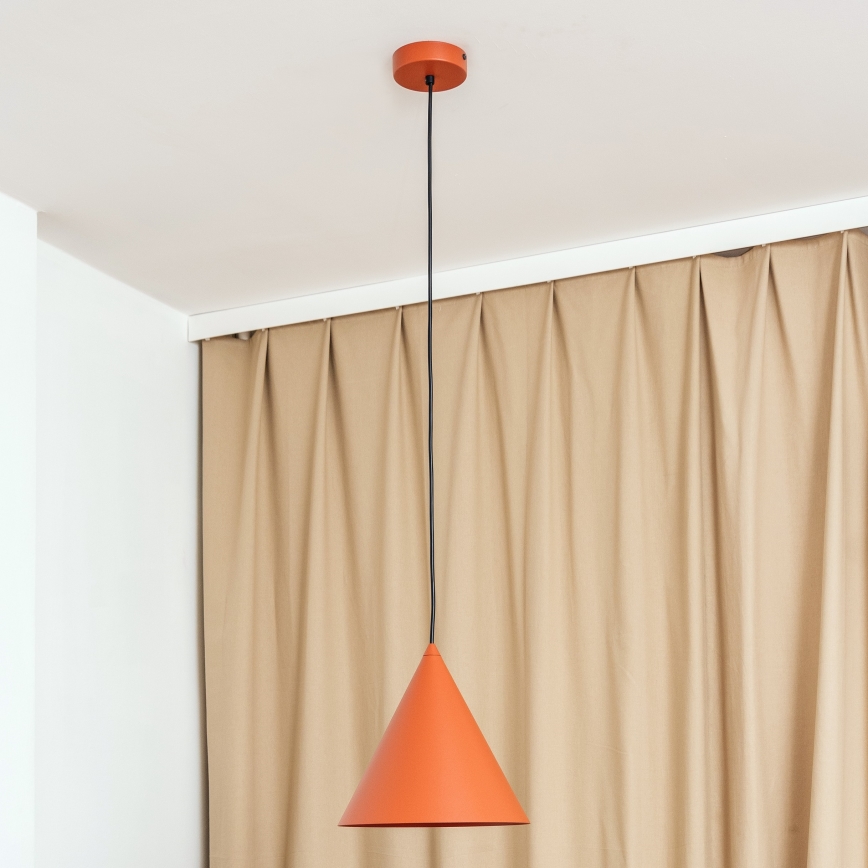 Lampada a sospensione con cavo ETNA II 1xE27/15W/230V Ø 25 cm arancione