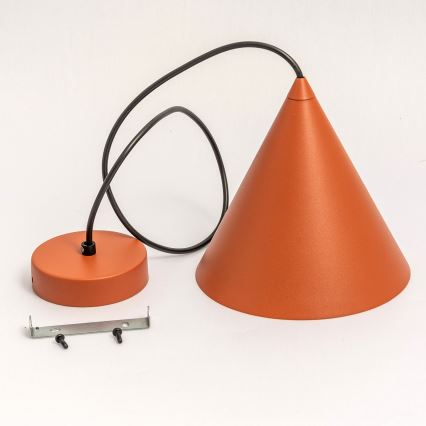 Lampada a sospensione con cavo ETNA II 1xE27/15W/230V Ø 25 cm arancione