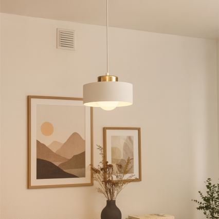 Lampada a sospensione con cavo IGNIA 1xE27/60W/230V bianco/oro