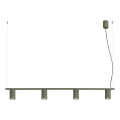 Lampada a sospensione con cavo KARBON 4xGU10/10W/230V verde