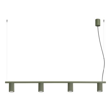 Lampada a sospensione con cavo KARBON 4xGU10/10W/230V verde