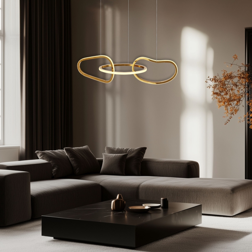 Lampada a sospensione con cavo LED ANNELI LED/30W/230V 80 cm, oro