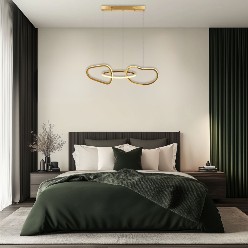 Lampada a sospensione con cavo LED ANNELI LED/30W/230V 80 cm, oro