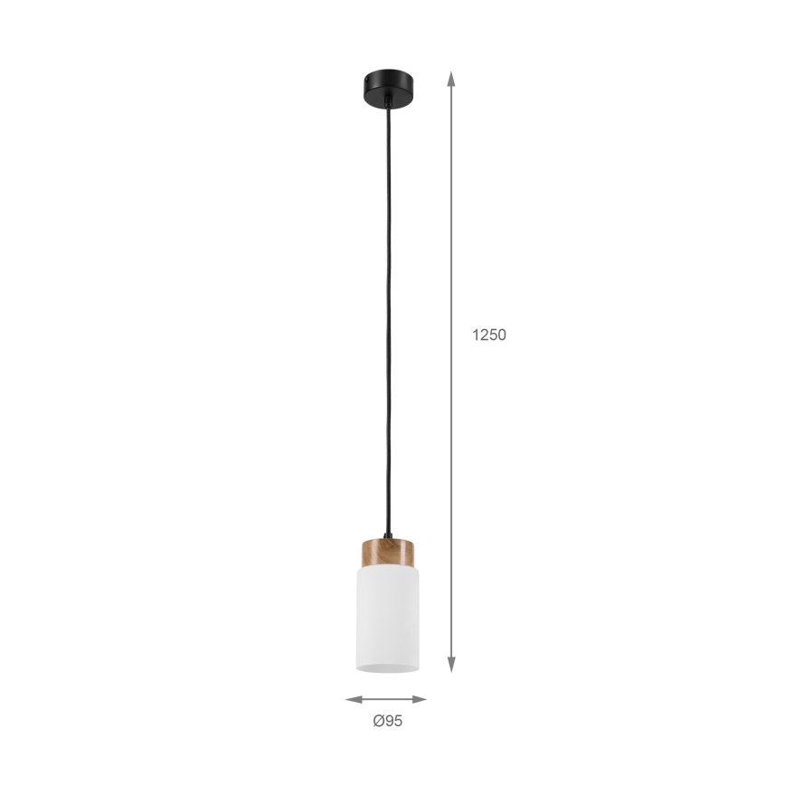 Lampada a sospensione con cavo MARKUS 1xE27/15W/230V nero/rovere
