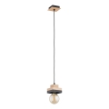 Lampada a sospensione con cavo MIKO 1xE27/15W/230V nero/beige