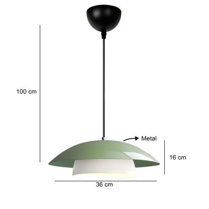 Lampada a sospensione con cavo MOONLIGH 1xE27/40W/230V verde