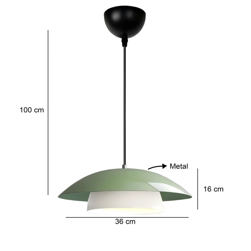 Lampada a sospensione con cavo MOONLIGH 1xE27/40W/230V verde