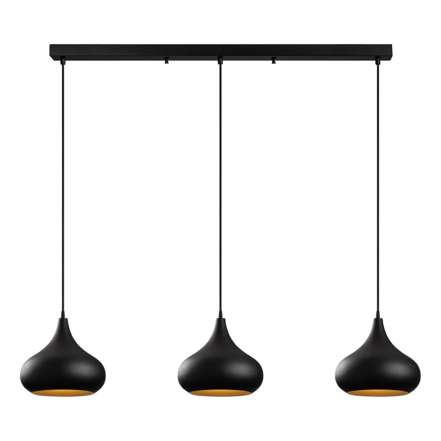 Lampada a sospensione con cavo MUBA 3xE27/40W/230V nero