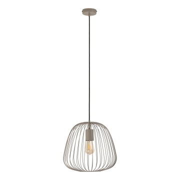 Lampada a sospensione con cavo OVELLA 1xE27/15W/230V Ø 36 cm beige