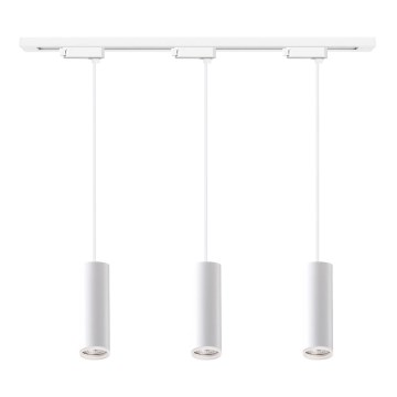 Lampada a sospensione con cavo per sistema a binario PIPE 3xGU10/10W/230V bianca