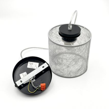 Lampada a sospensione con cavo ROSA 1xE27/60W/230V nero/grigio