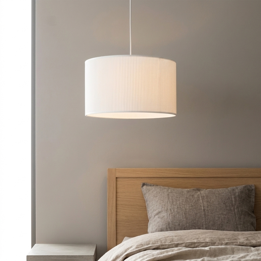 Lampada a sospensione con cavo SIRJA PLISADO 1xE27/15W/230V Ø 35 cm bianco