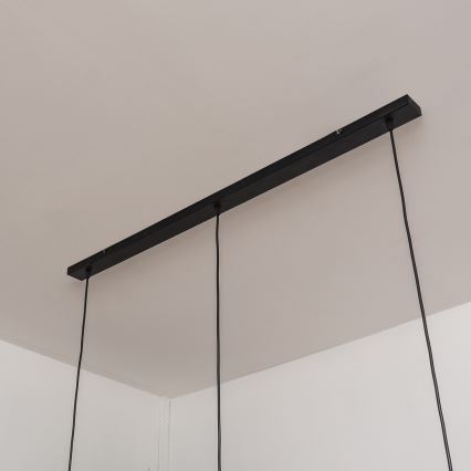 Lampada a sospensione con cavo SOLANO 3xE27/15W/230V nero/cromo lucido