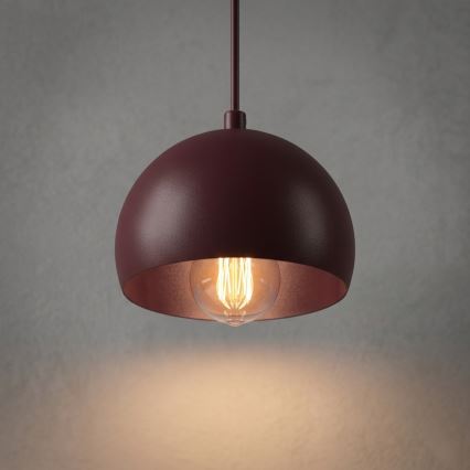 Lampada a sospensione con cavo SOOL 1xE27/15W/230V Ø 15 cm bordeaux