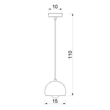 Lampada a sospensione con cavo SOOL 1xE27/15W/230V Ø 15 cm bordeaux