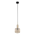 Lampada a sospensione con cavo SOPHIA 1xE14/10W/230V nero/beige fumé