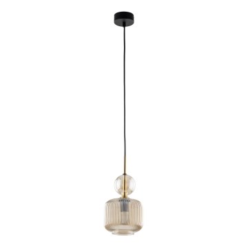 Lampada a sospensione con cavo SOPHIA 1xE14/10W/230V nero/beige fumé