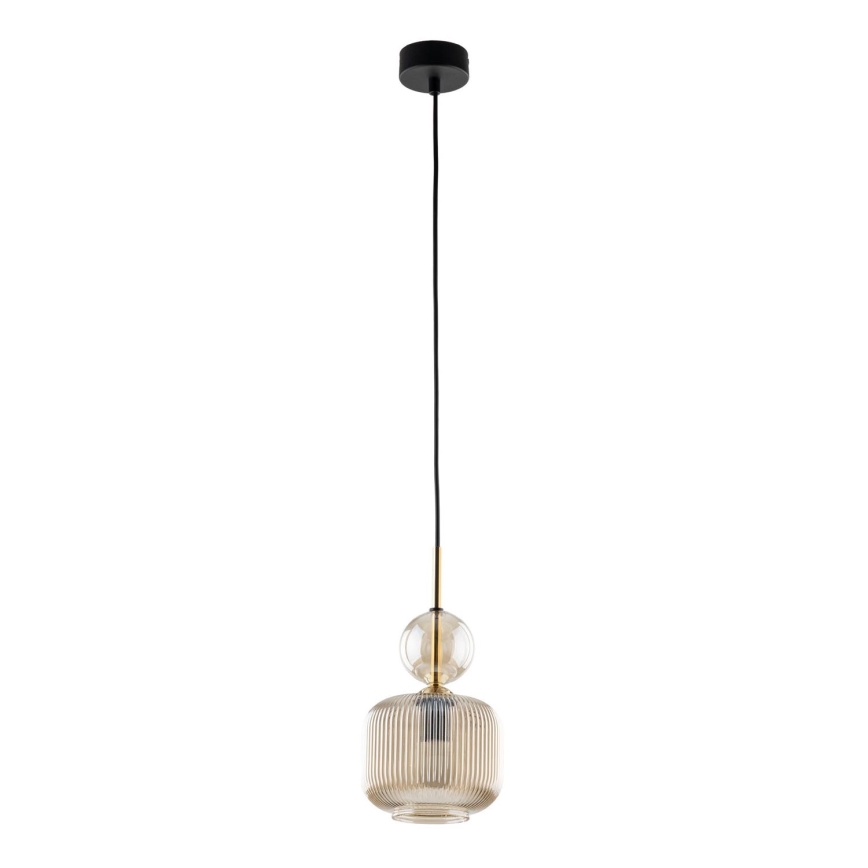 Lampada a sospensione con cavo SOPHIA 1xE14/10W/230V nero/beige fumé