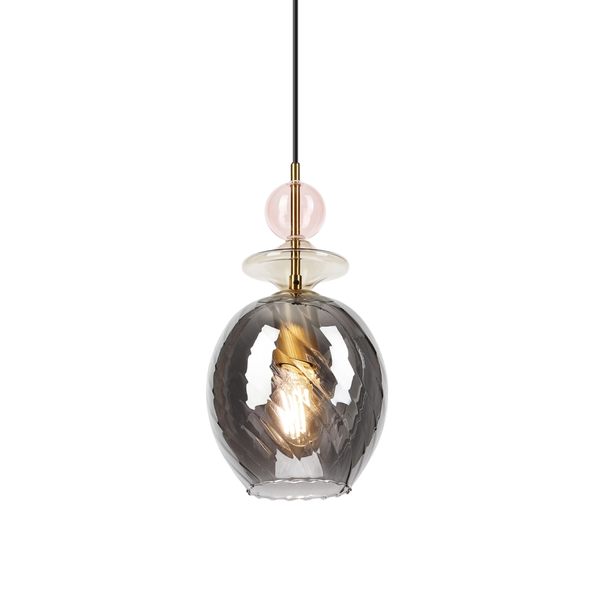Lampada a sospensione con cavo VELLO 1xE27/15W/230V nero/rosa fumé/beige/nero