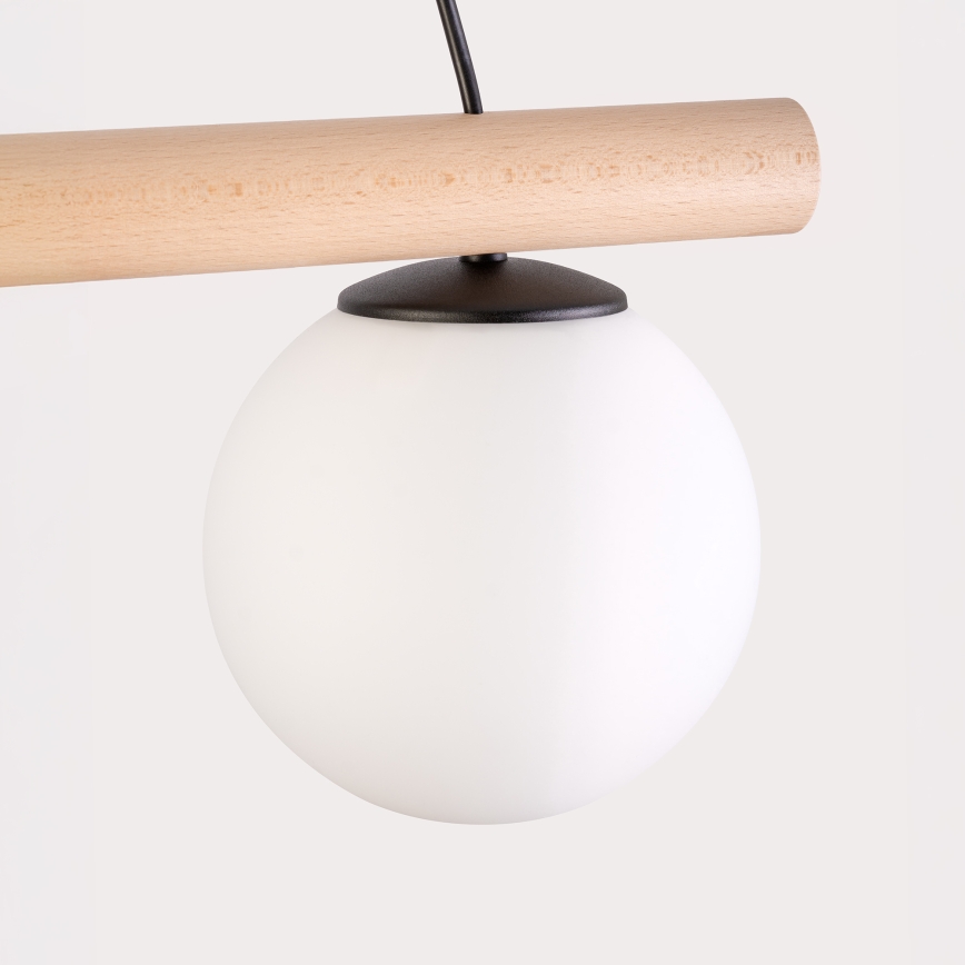 Lampada a sospensione con cavo WOODSTOCK 2xE27/15W/230V legno/nero