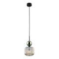 Lampada a sospensione con cord SOPHIA 1xE14/10W/230V nero/verde/fumé beige