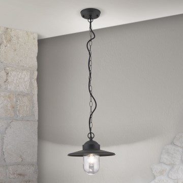 Lampada a sospensione da esterno EDWARD 1xE27/60W/230V IP44 nero