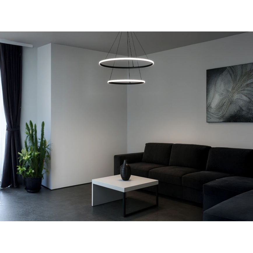 Lampadario LED dimmerabile a sospensione con cavo LED/55W/230V 3000-6500K Ø 60 cm + telecomando