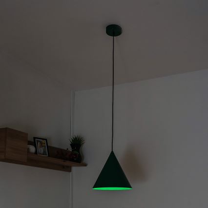 Lampada a sospensione ETNA II con cavo 1xE27/15W/230V Ø 25 cm verde