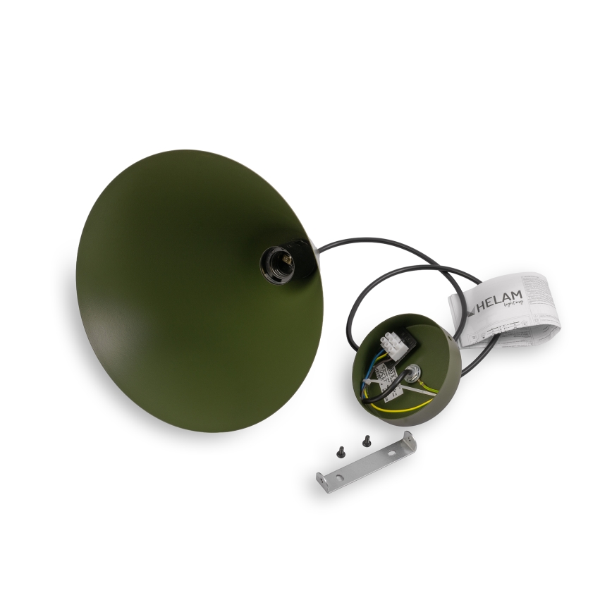 Lampada a sospensione ETNA II con cavo 1xE27/15W/230V Ø 25 cm verde