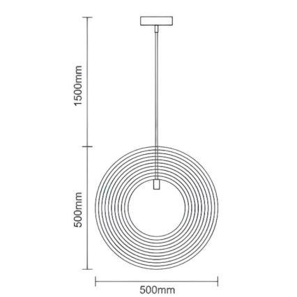 Lampada a sospensione in legno con cavo 1xE27/60W/230V Ø 50 cm legno massiccio/impiallacciatura/Hevea (legno di gomma)