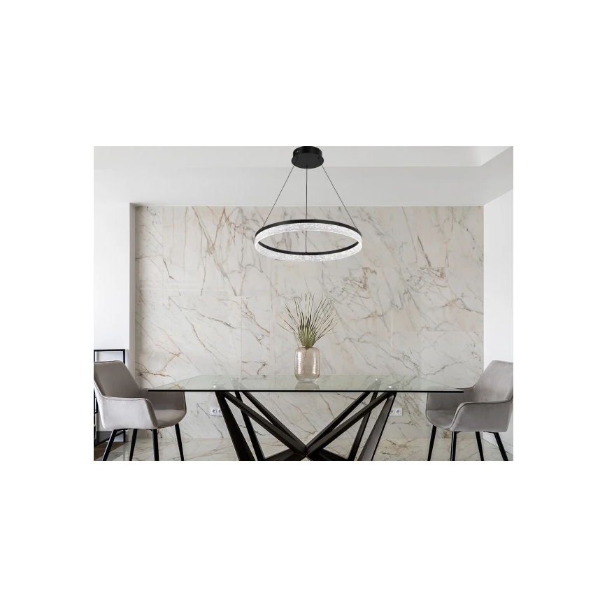 Lampadario LED dimmerabile a sospensione su cavo ALIANZ, 60W/230V, 3000–6000K, Ø 80 cm + telecomando