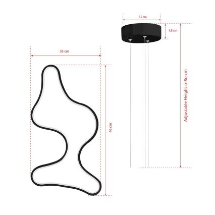 Lampada a sospensione LED su cavo ARTISAN LED/36W/230V 4000K nero