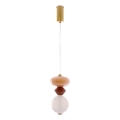 Lampada a sospensione LED su cavo FLORES LED/10W/230V oro/arancione/marrone