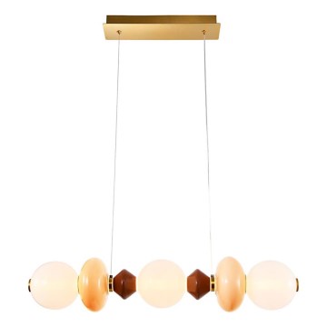 Lampada a sospensione LED su cavo FLORES LED/20W/230V oro/arancione/marrone