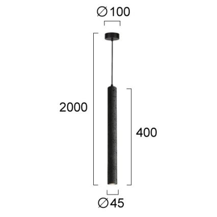 Lampada a sospensione LED su cavo LEONARD LED/7W/230V nera