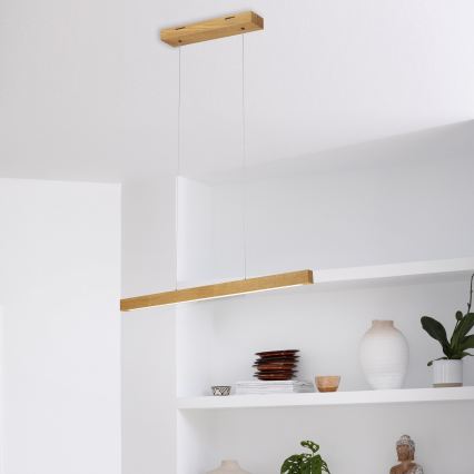 Lampada a sospensione LED su cavo VERDE LED/18W/230V 3000K 76 cm rovere
