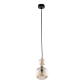 Lampada a sospensione SOPHIA con cavo 1xE14/10W/230V nero/beige fumé