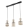 Lampada a sospensione SOPHIA con cavo 3xE14/10W/230V Nero/Beige fumé