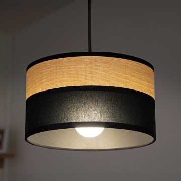Lampada a sospensione su cavo ALBA 1xE27/15W/230V diam. 25 cm nero/marrone