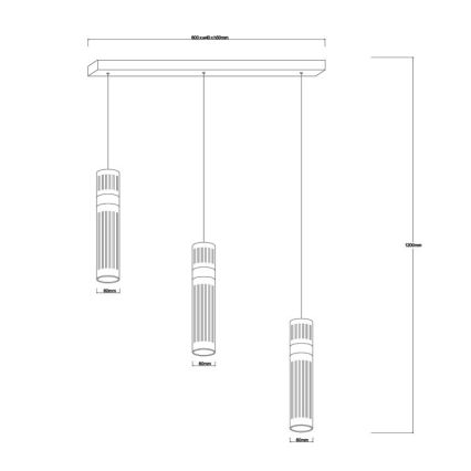 Lampada a sospensione su cavo AMBIENTE 3xLED/6W/230V 3000/4000/6000K nero