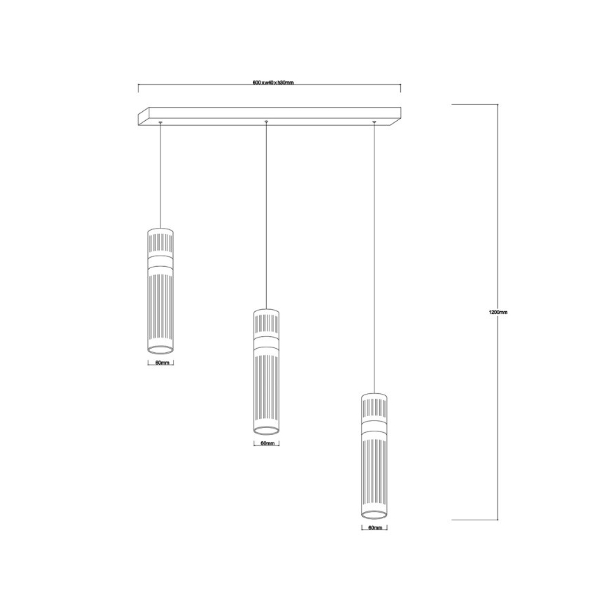 Lampada a sospensione su cavo AMBIENTE 3xLED/6W/230V 3000/4000/6000K nero