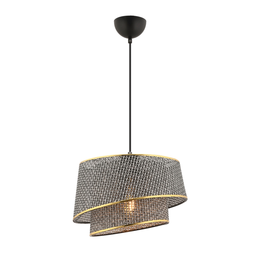 Lampada a sospensione su cavo BARETTE 1xE27/60W/230V grigio/oro