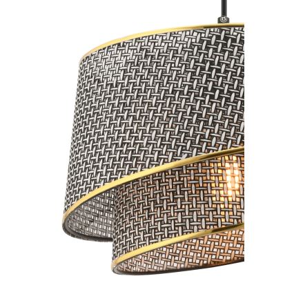 Lampada a sospensione su cavo BARETTE 1xE27/60W/230V grigio/oro