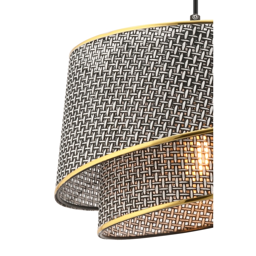 Lampada a sospensione su cavo BARETTE 1xE27/60W/230V grigio/oro