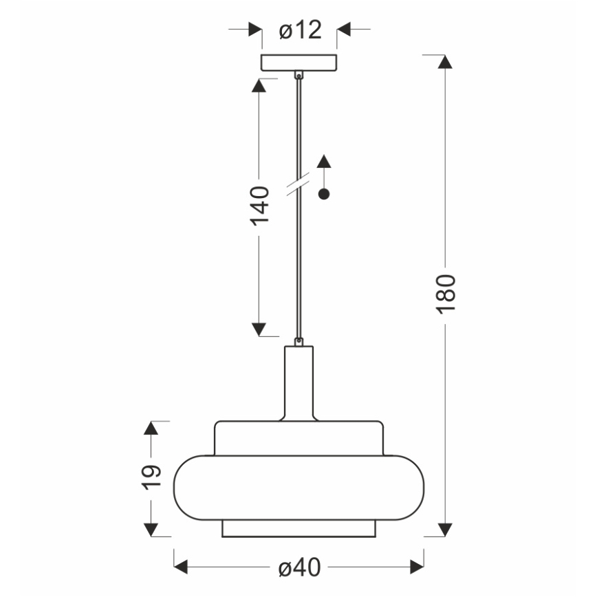 Lampada a sospensione su cavo BRIZI 1xE27/40W/230V beige/fumé