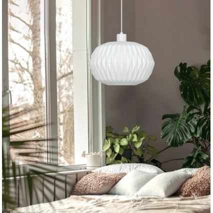 Lampada a sospensione su cavo CARSON 1xE27/40W/230V bianca