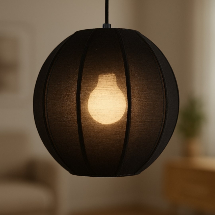 Lampada a sospensione su cavo DANA 1xE27/15W/230V Ø 25 cm, nero