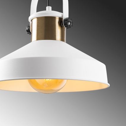 Lampada a sospensione su cavo DODO 1xE27/40W/230V bianco/bronzo